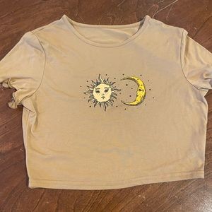 cute sun and moon crop top